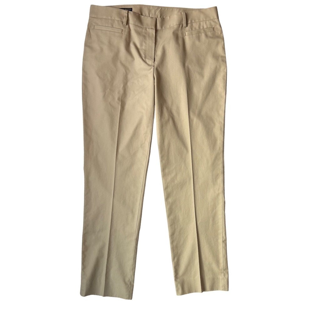 Brooks Brothers 346 Natalie Fit Pants Women 10 Tan Beige Cotton Chino Trousers